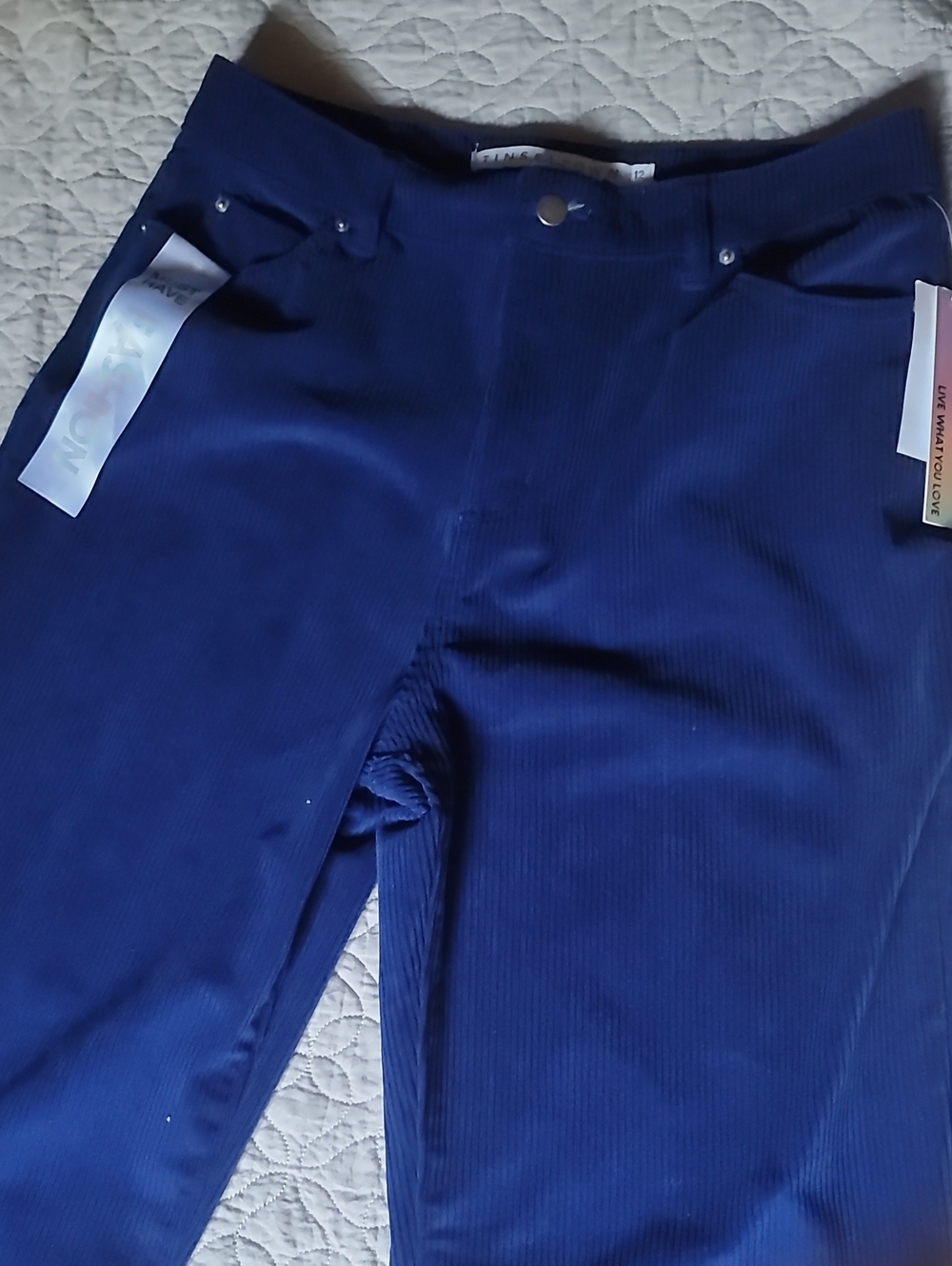 NWT Tinseltown Blue Corduroy Straight Leg Jeans - Size 12